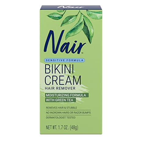 Nair Hair Remover Bikini Cream With Green Tea Sensitive Formula 1.70 oz (Pack of 6)