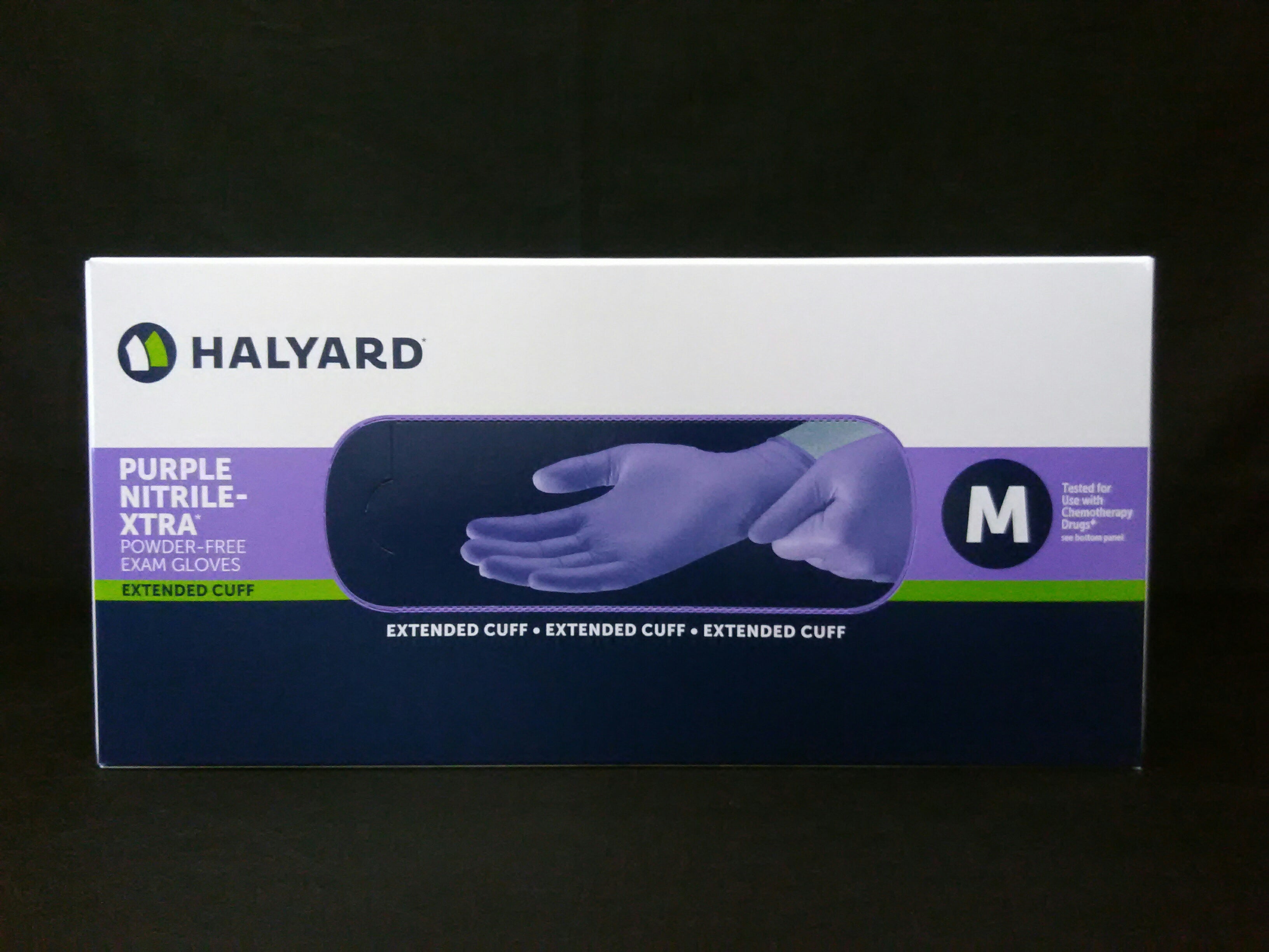 HALYARD 50602 Case of Powder Free Purple XTRA Nitrile Examination Gloves - Medium 500/cs