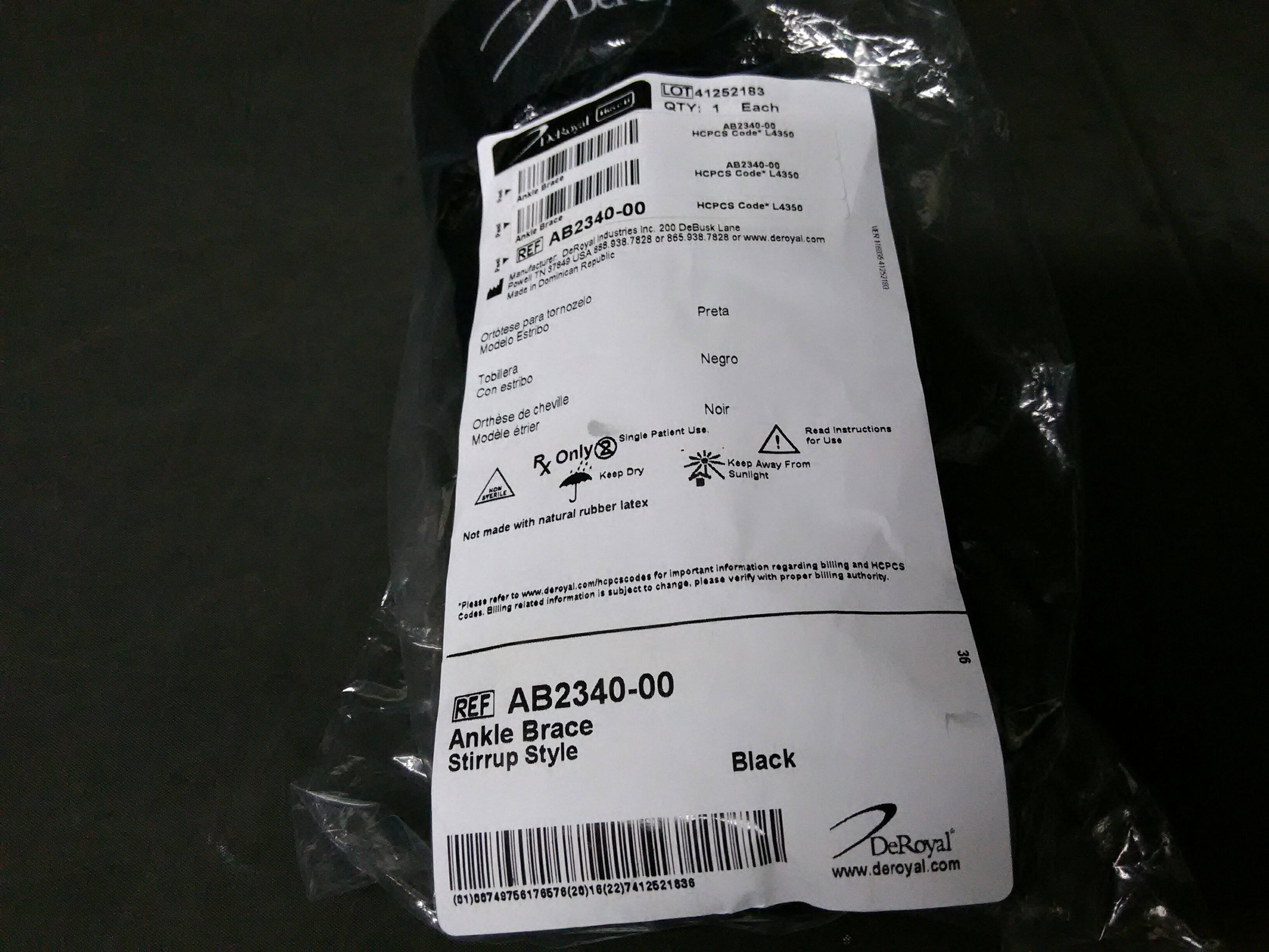 DEROYAL AB2340-00 Ankle Stirrup, Confor???