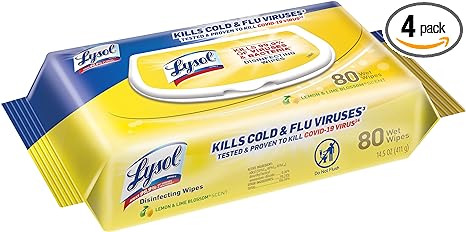 LYSOL Disinfecting Wipes - Lemon & Lime Blossom Flatpack 80 ct. (Pack of 4)